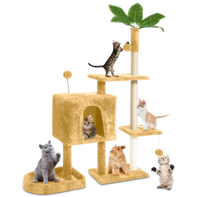 Cat Tree with Scratching Posts Plush Perch Stand