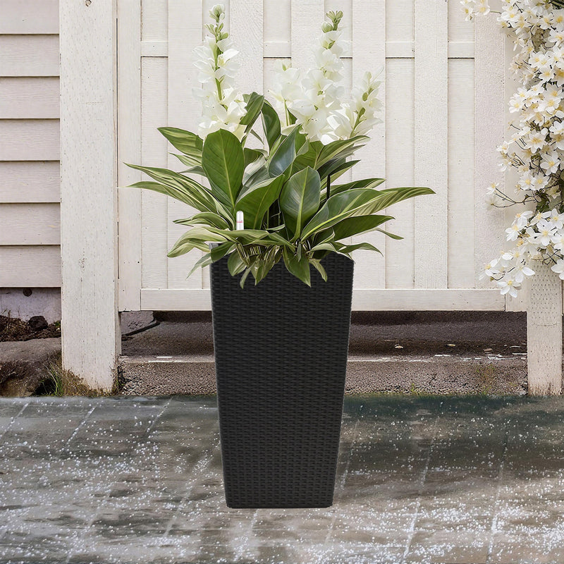 Pack of 2 Square Planters with Automatic Watering System