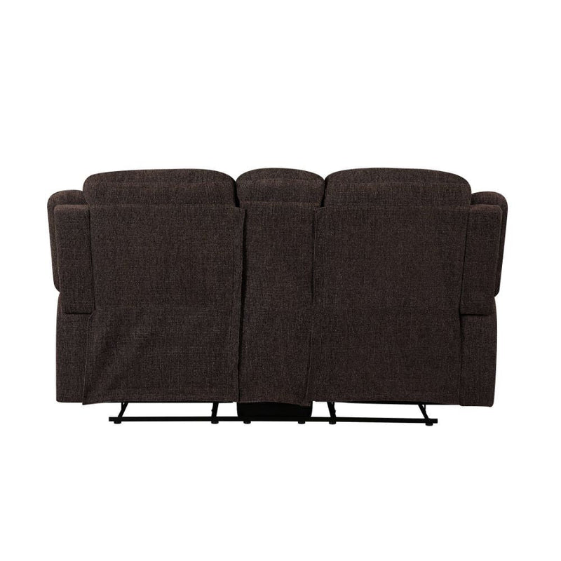 Madden - Motion Loveseat With Console - Brown Chenille