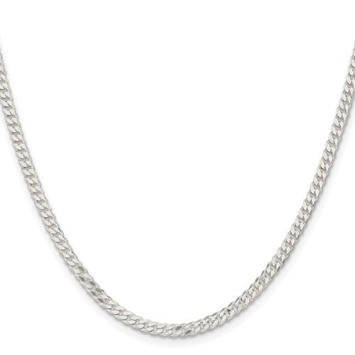 3mm Sterling Silver Solid Flat Curb Chain Necklace