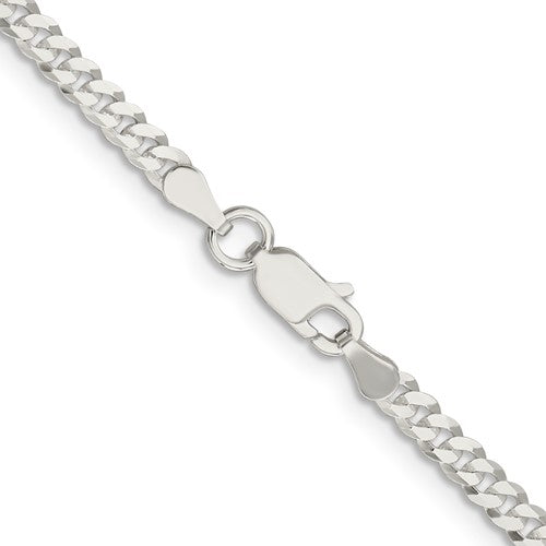 3mm Sterling Silver Solid Flat Curb Chain Necklace