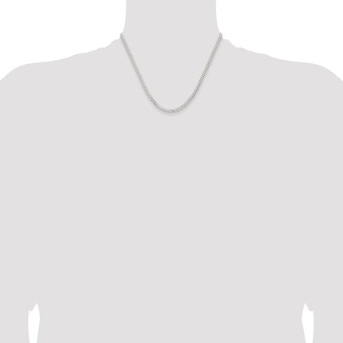 3mm Sterling Silver Solid Flat Curb Chain Necklace