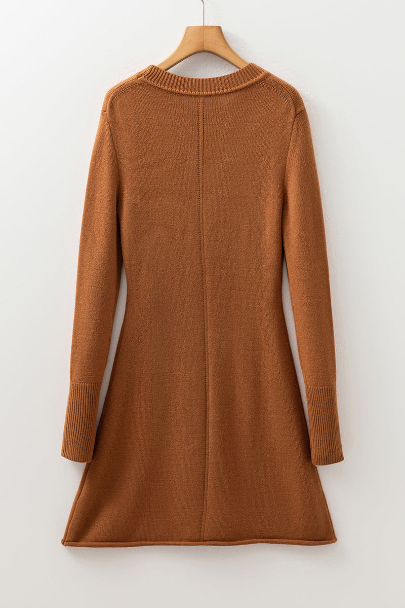 Madeline Ribbed Mini Sweater Dress