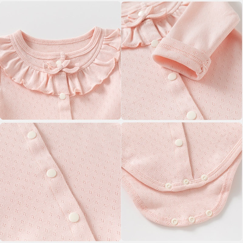 Baby Romper Sweet Jacquard Pure Cotton Crawling Suit Princess-style Clothing