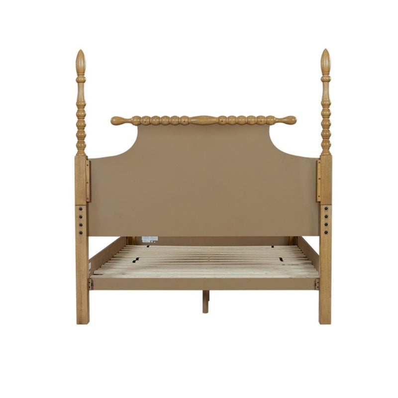 Queen Bed Turned Legs - Natural