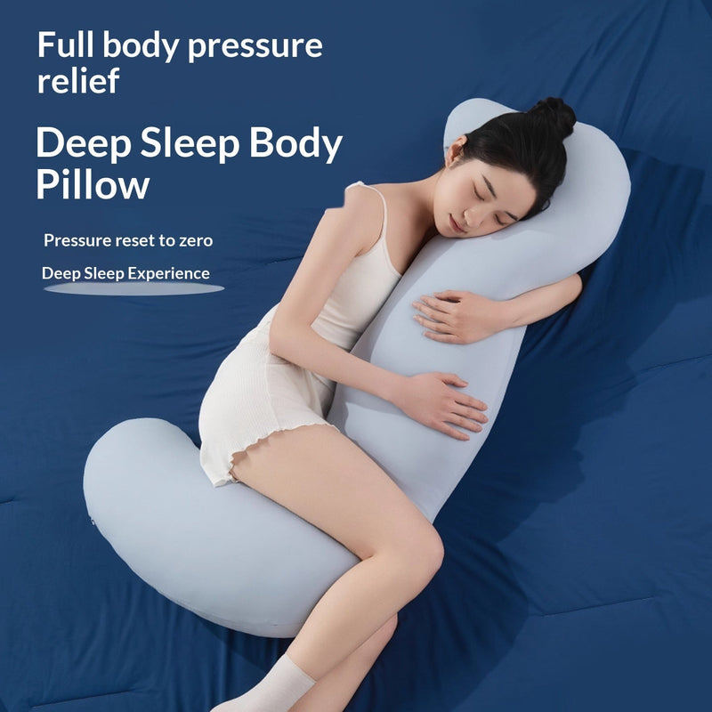 Long Body Pillow for Side Sleepers – Removable Washable Cover, Hollow Fiber Fill