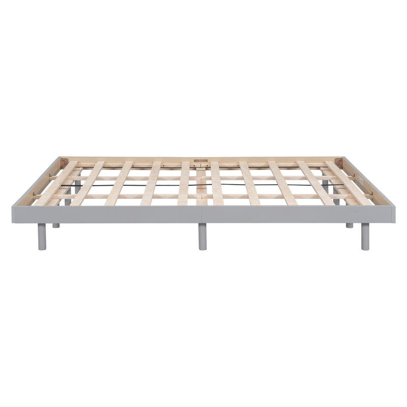 Modern Design Queen Floating Platform Bed Frame for Grey Color