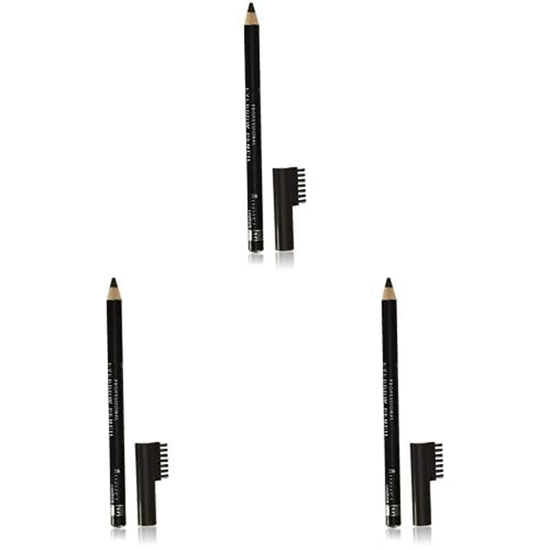 London Brow This Way Professional Eyebrow Pencil, Long-Wearing, Highly-Pigmented, Built-In Brush, 004, Black Brown, 0.05Oz