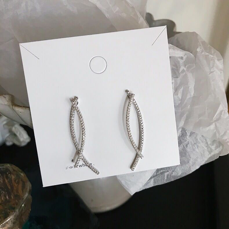 Geometric Lines Cross Earrings