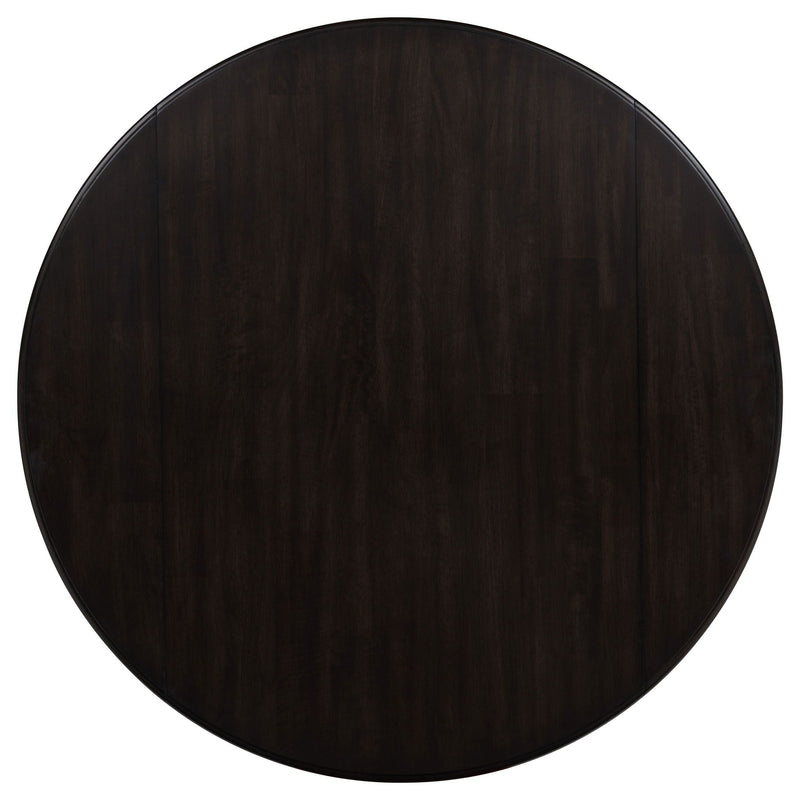 Catley 5-piece Round Drop Leaf Dining Table Set Dark Coffee