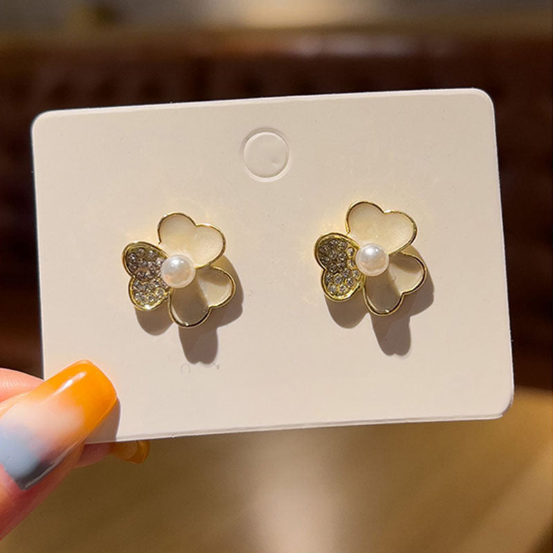 Opal Flowers Earring Studs
