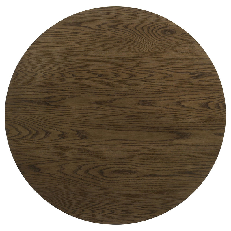 Kessler Round Sculptural Wood Coffee Table Brown
