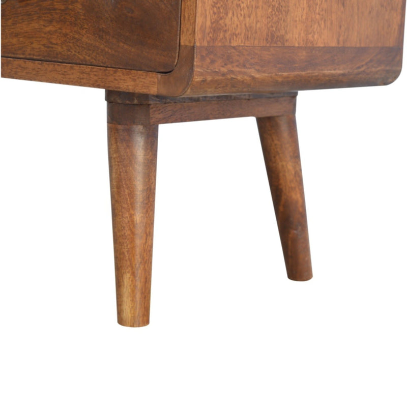 Solid Wood Curved Media Unit