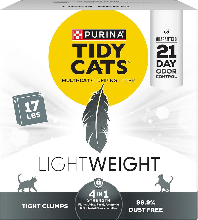 Say goodbye to messy litter boxes! 🐾✨ Check out Purina Multi Cat Low Dust Clumping Cat Litter - Lightweight & Powerful 4-in-1 Strength in a 17 lb box! Perfect for multi-cat households! 🐱❤️