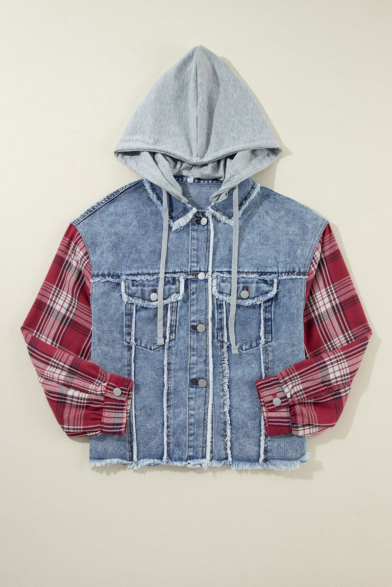 Olivia Hooded Raw Hem Jacket