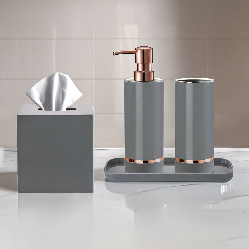 Acrylic Bathroom Set – Modern Bathroom Accessory Set with Stylish Vanity Organizer