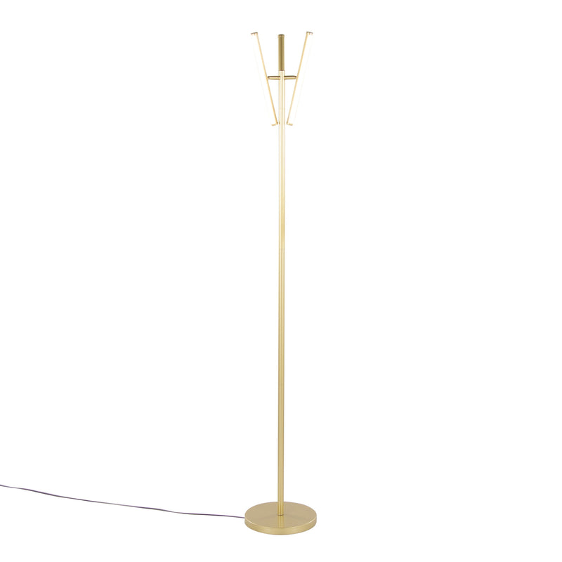 Icicle 65' Modern Swivel Floor Lamp in Gold Metal