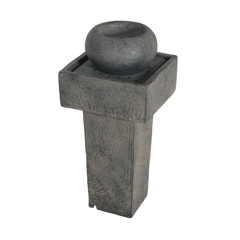 25.59'H Minimalist Concrete Column Fountain with LED Lighting