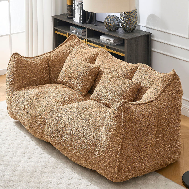 Comfortable Dual Beanbag Chair With High Resilience Foam Core For 2 People