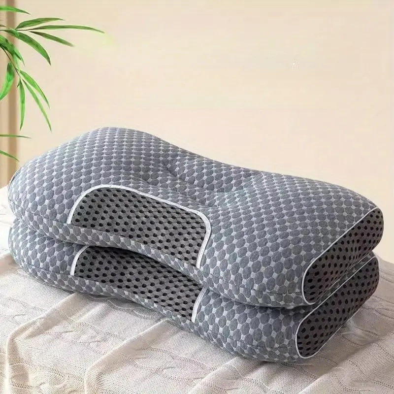 3D Knitted Cotton Massage Pillow – Breathable Neck & Shoulder Support