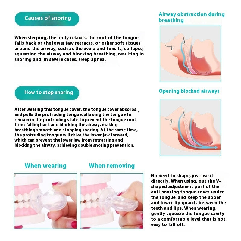Anti-Snoring Device – Silicone Tongue Case Sleep Aid