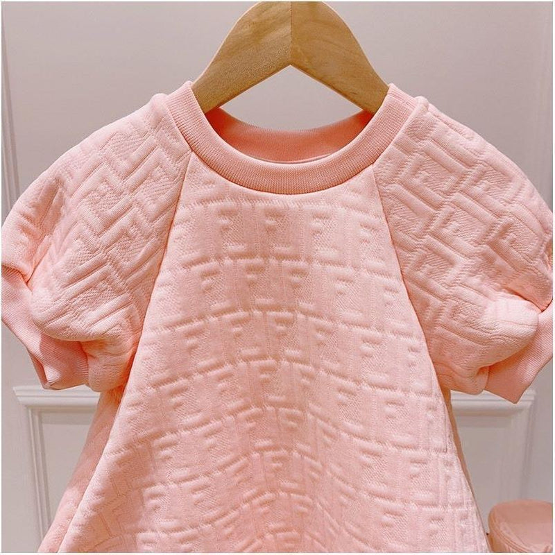 Mesh Short Sleeve Dress Princess Dress