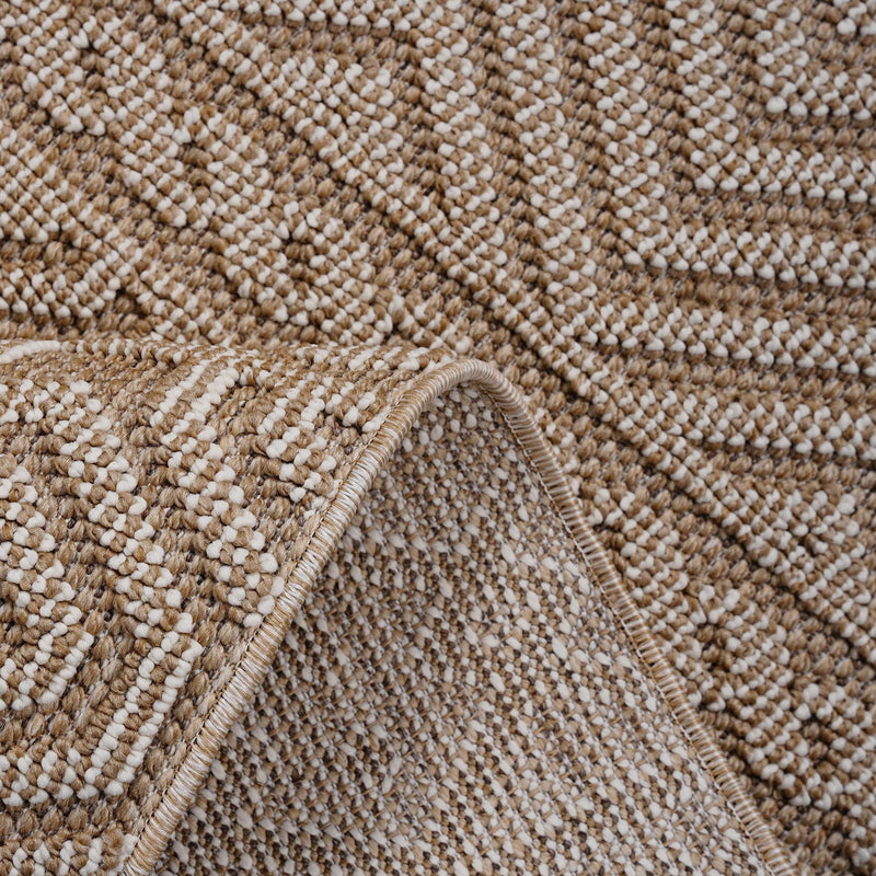 NAAR Guros Collection 5X7 Mocha / Geometric Indoor / Outdoor Area Rug
