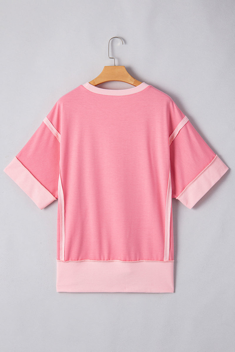 Katie Raw Seam High Low Side Split Top