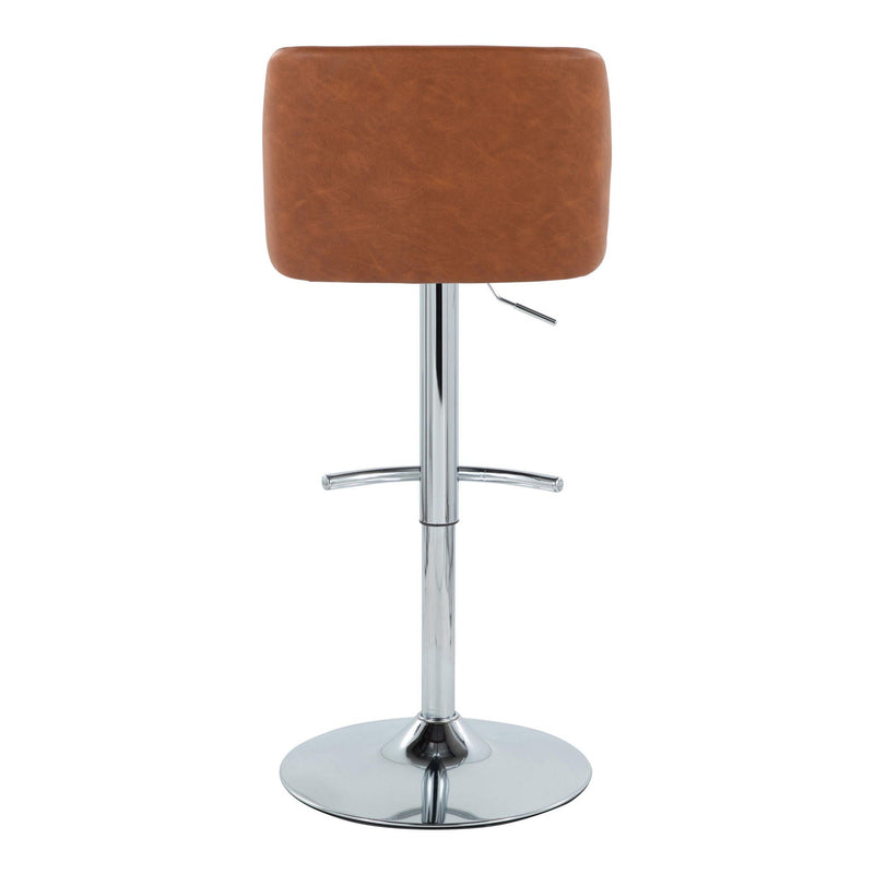 Toriano - Contemporary Adjustable Barstool With Swivel & Rounded T Footrest (Set of 2)