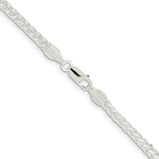 3mm, Sterling Silver Square Solid Spiga Chain Necklace