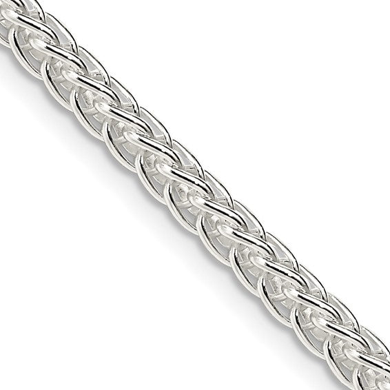 3mm, Sterling Silver Square Solid Spiga Chain Necklace