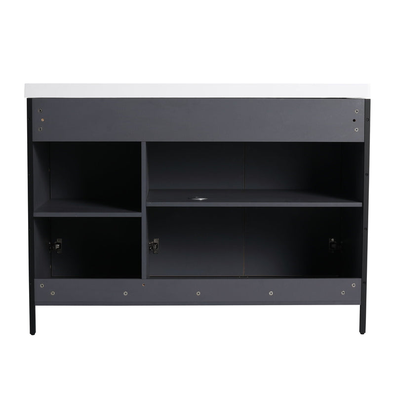 Contemporary Freestanding Bathroom Vanity With Adjustable Shelves