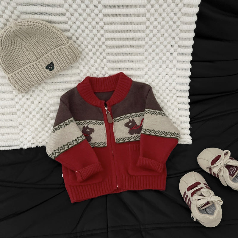 Autumn Winter Fleece-Lined Thickened Warm Knitted Cardigan Coat