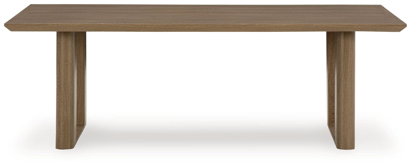 Serene Bay - Rectangular Dining Table With Umbrella Option - Dark Brown