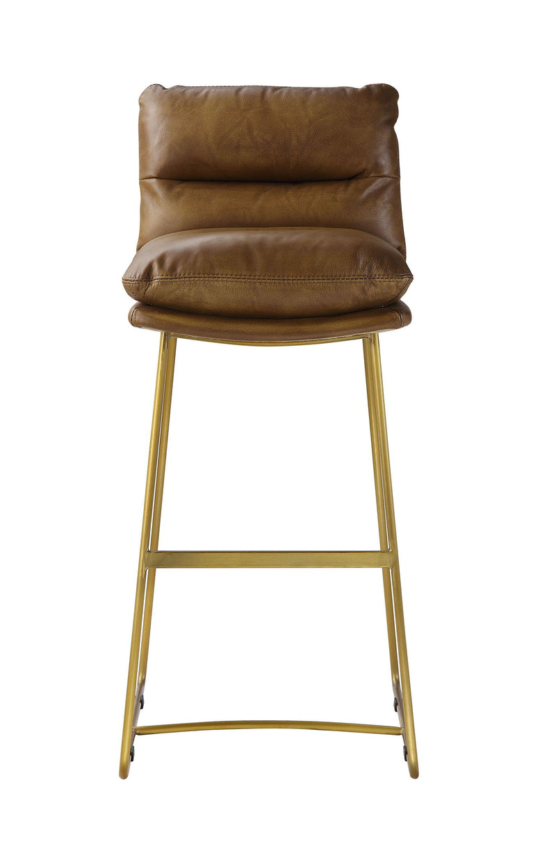 Alsey - Bar Chair - Saddle Brown Top Grain Leather