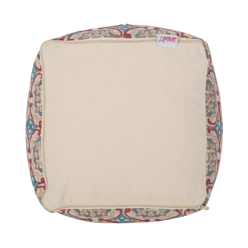 Amelia - Handcrafted Fabric Pouf, Rustic Elegance - Multicolored