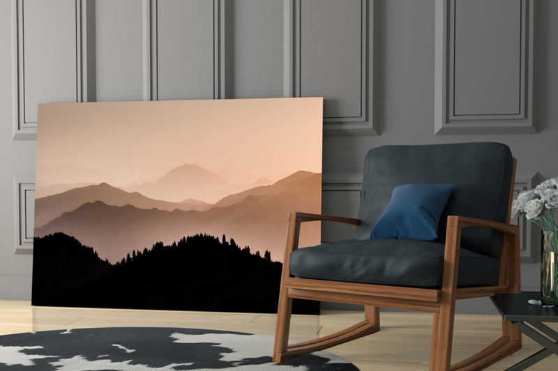 Mountains Glass Wall Art