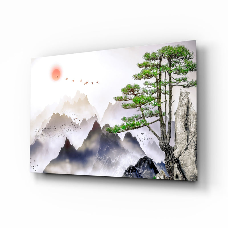 Abstract Forest Glass Wall Art