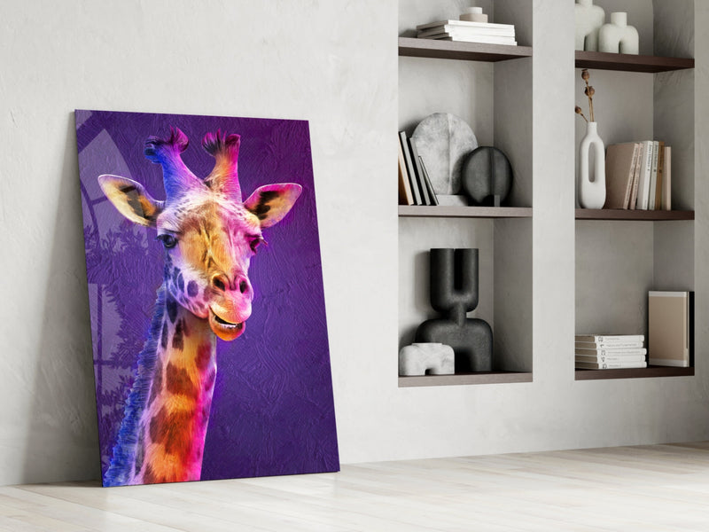 Giraffe Glass Wall Art