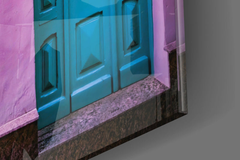 Purple House Glass Wall Art