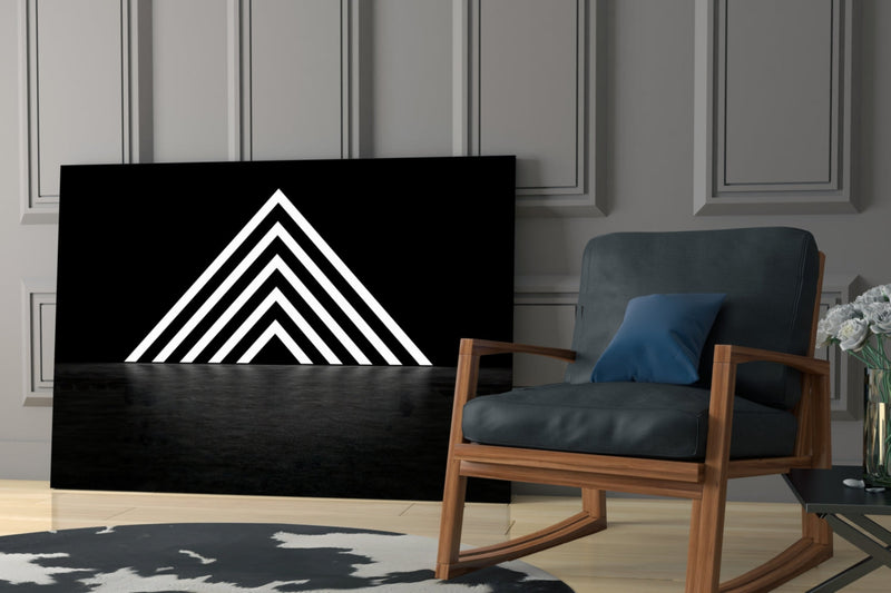 Neon Triangle Glass Wall Art