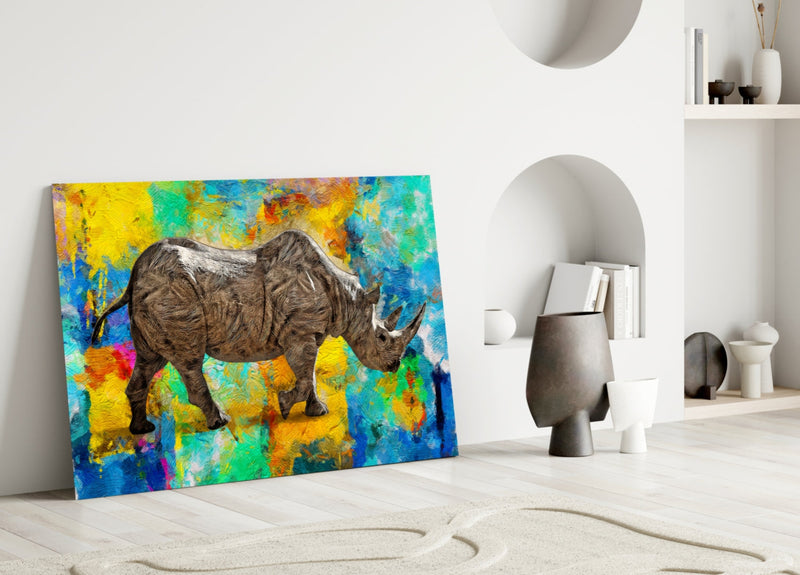 Rhino Glass Wall Art