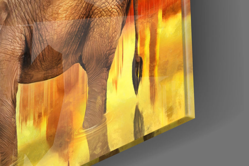 Elephant Glass Wall Art