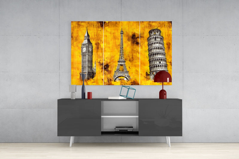 Three Towers Glass Wall Art