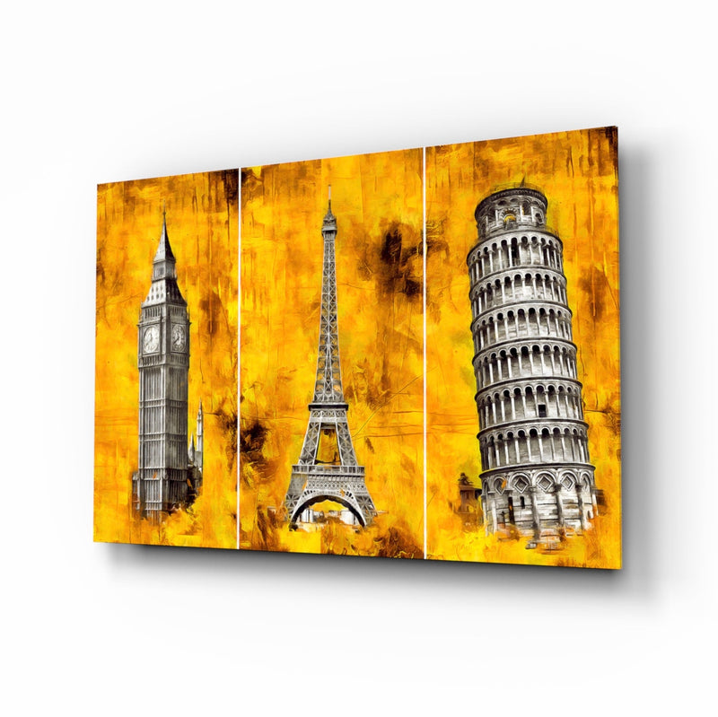 Three Towers Glass Wall Art
