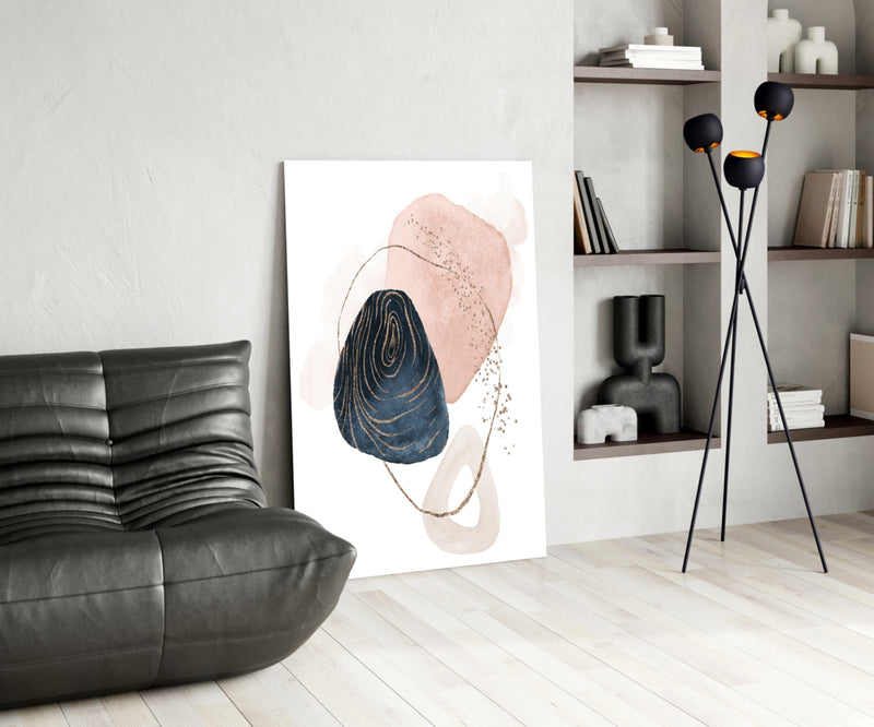 Abstract Shapes Glass Wall Art