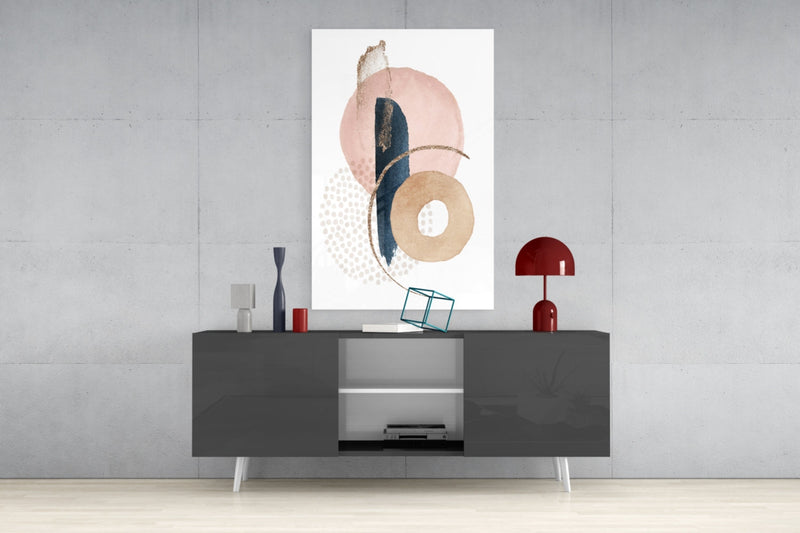 Abstract Shapes Glass Wall Art