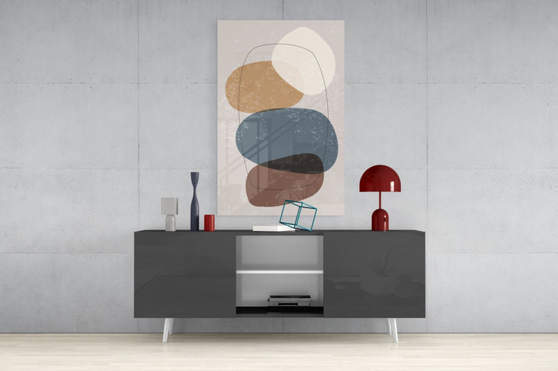 Abstract Shapes Glass Wall Art