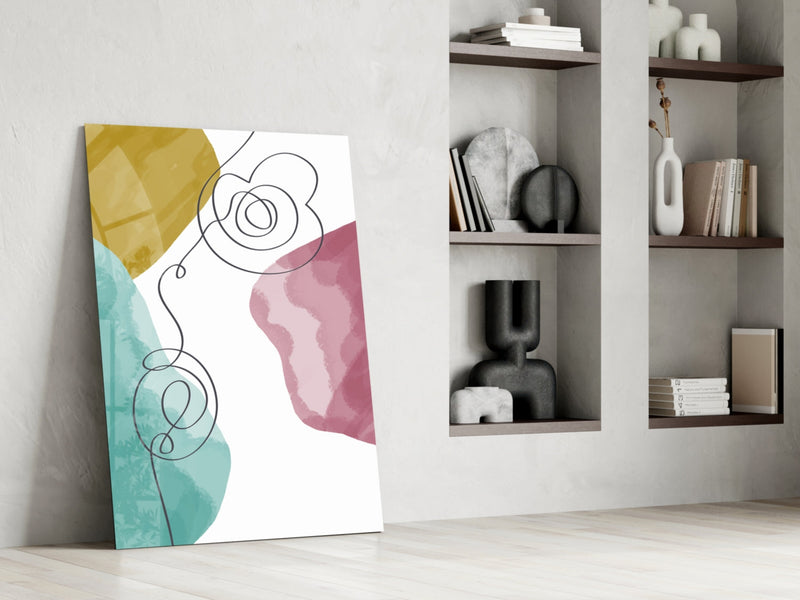 Abstract Shapes Glass Wall Art