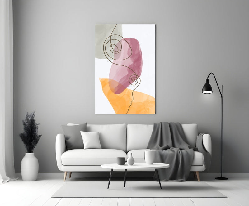 Abstract Shapes Glass Wall Art